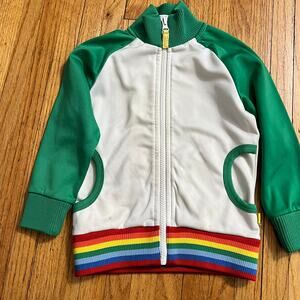 Little Bird Track Jacket Toddler 3-4 Rainbow Stripe Zip Coat Sweatshirt Green